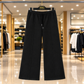BLACK TERRY BAGGY-STYLE TROUSERS