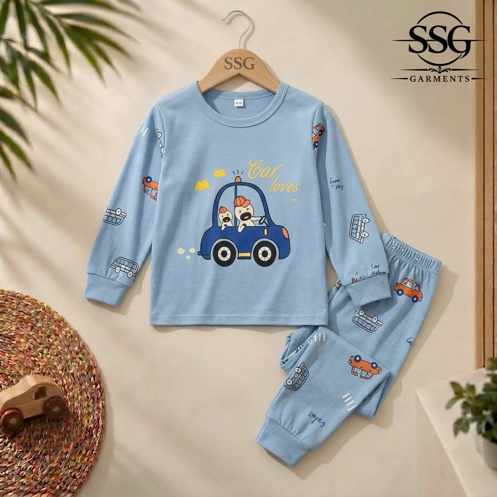 Blue Car Full Sleeve Four Season Fabric