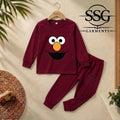 Maroon Birds Full Sleeve Four Season Fabric