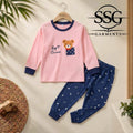 Pink & Blue Bear Full Sleeve Four Season Fabric