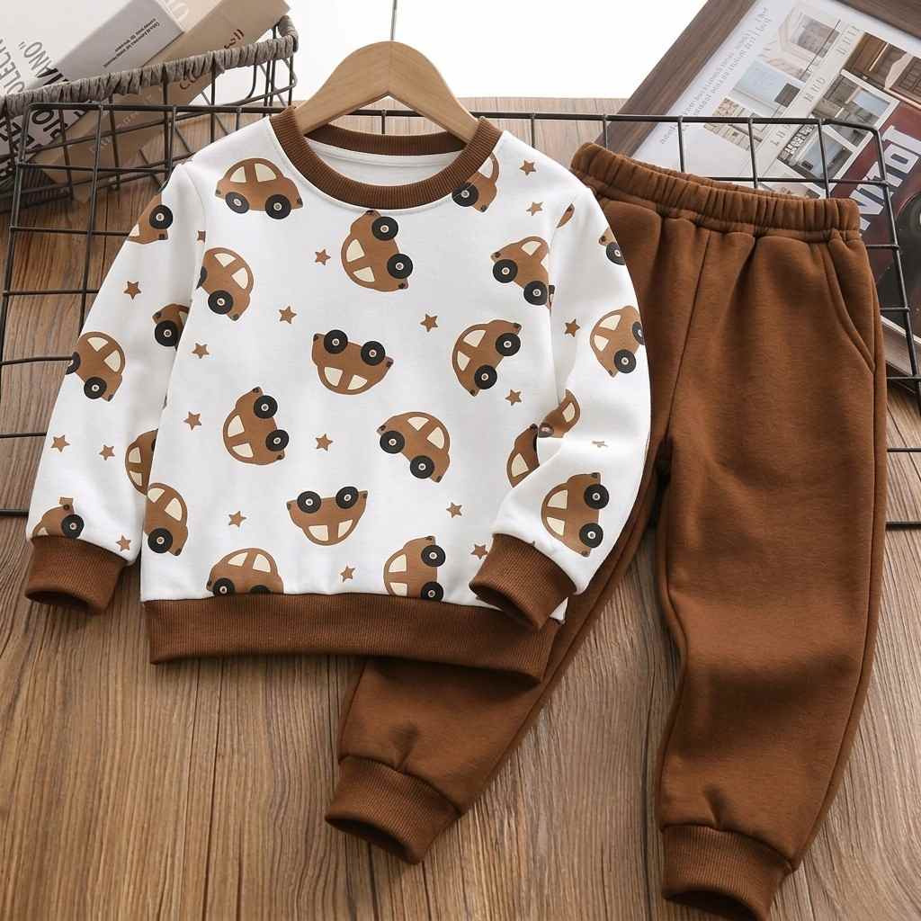 Brown Car Kids Winter Suit