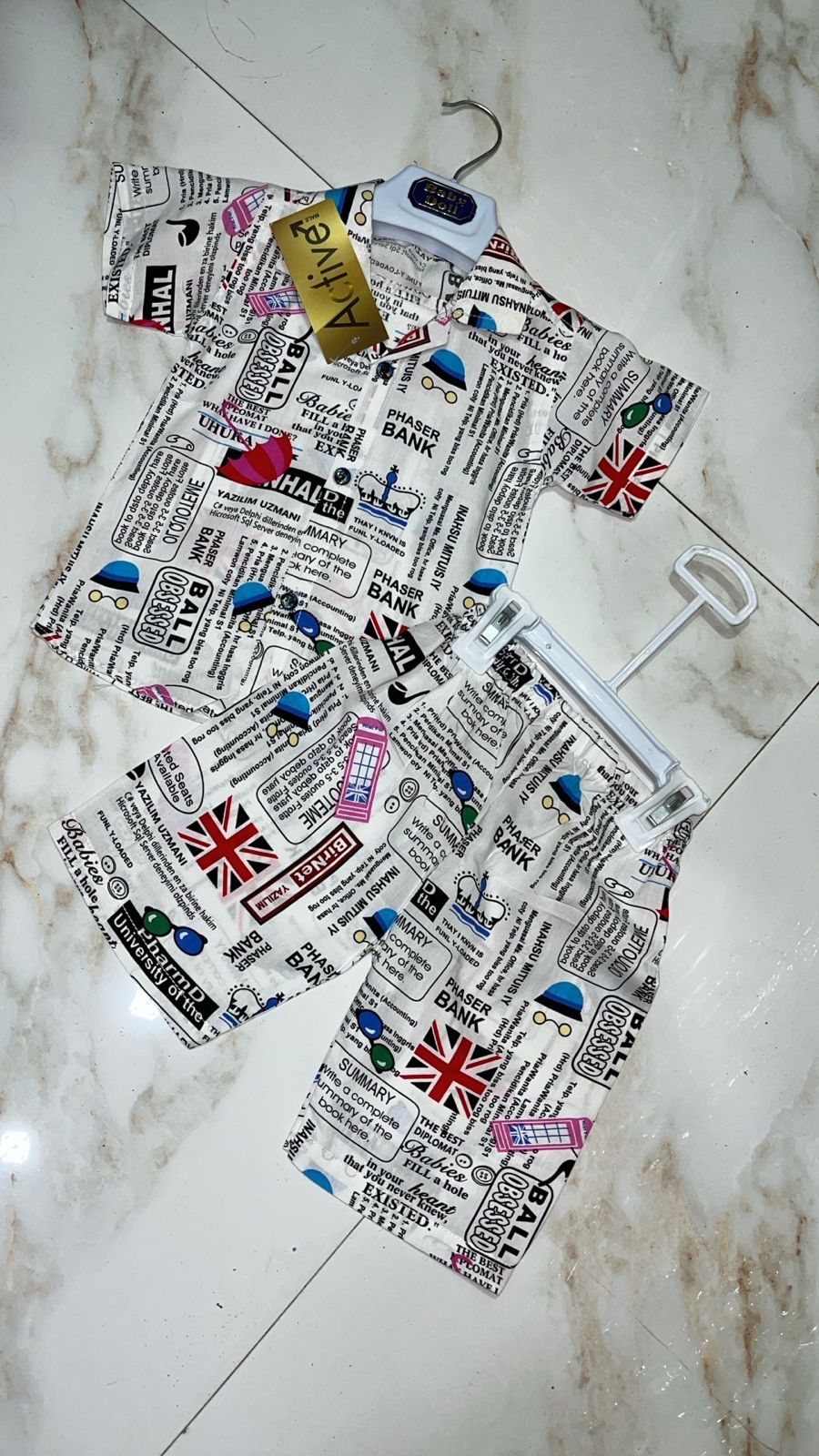 White & Blue Tax China Imported Linen