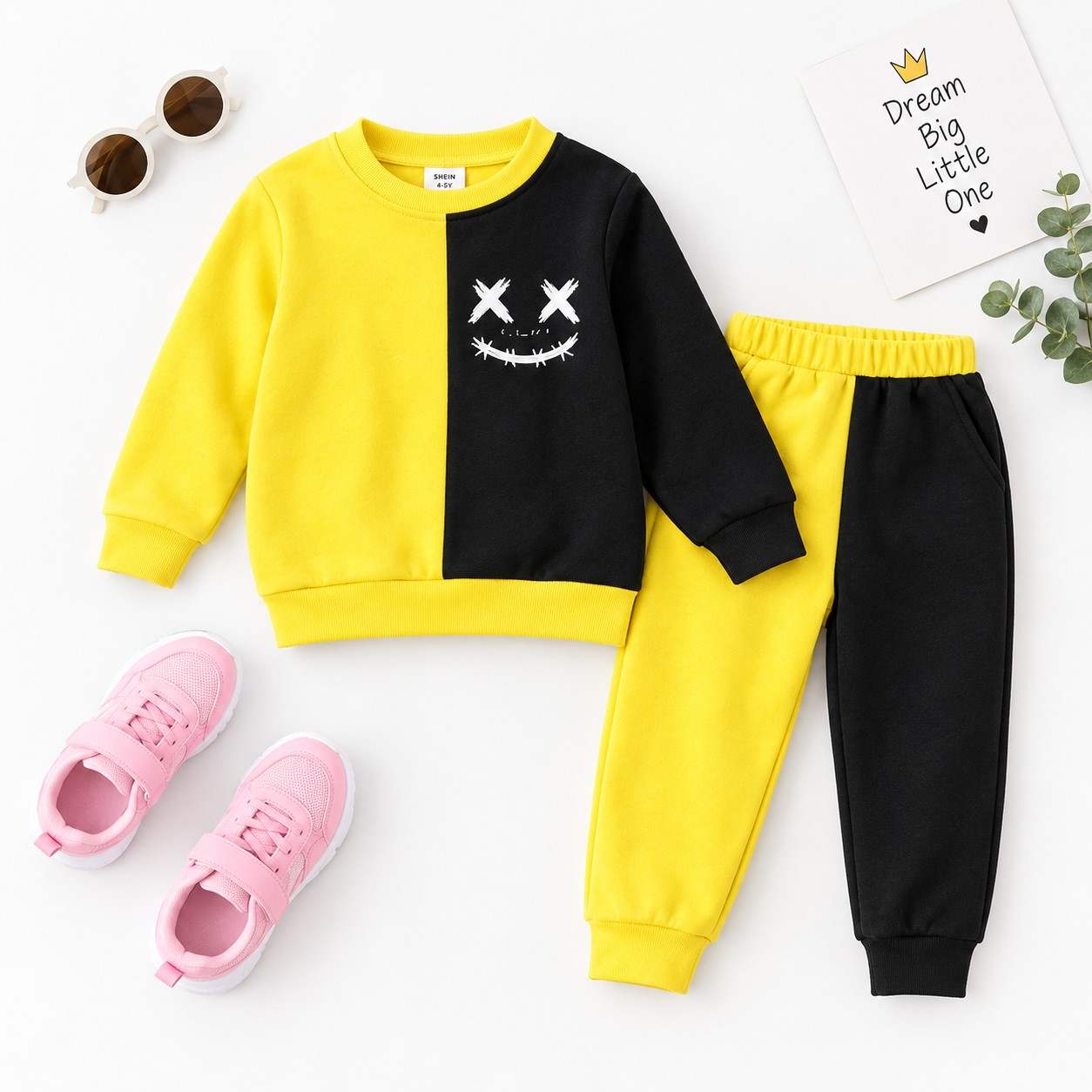 Yellow & Black Kids Winter Suit